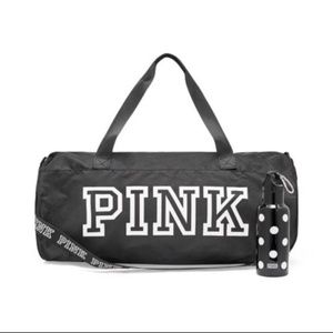 VS PINK black duffel bag